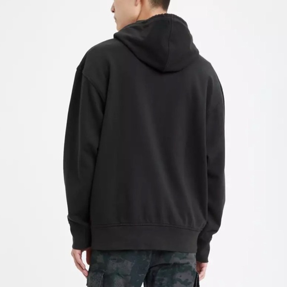 Levi's Relaxed Classic Graphic Black Pullover Hoodie Sweatshirt Size Large - Picture 13 of 13